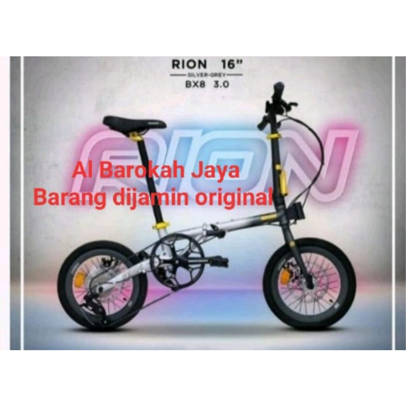 sepeda lipat maximo piegare rion bx8 rem cakram depan belakang kualitas mantap