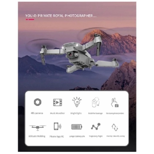 Drone E88 Pro Mini RC 4K UHD Camera WIFI FPV APP Controle