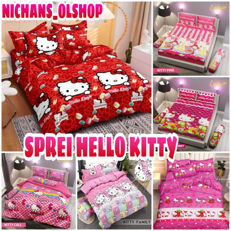 SPREI KARAKTER HELLOKITTY / SPREI ANAK / SPREI HELLOKITTY / SPREI BT21/ SPREI MOTIF KARTUN MURAH