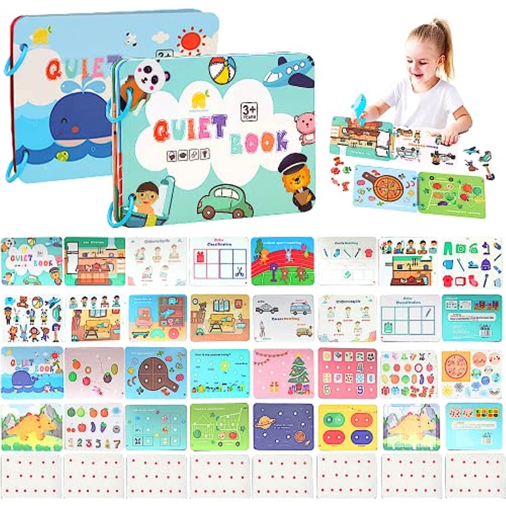 Mainan Edukasi Montessori Quite Busy Book / Buku Aktivitas Anak 1 2 3 Tahun