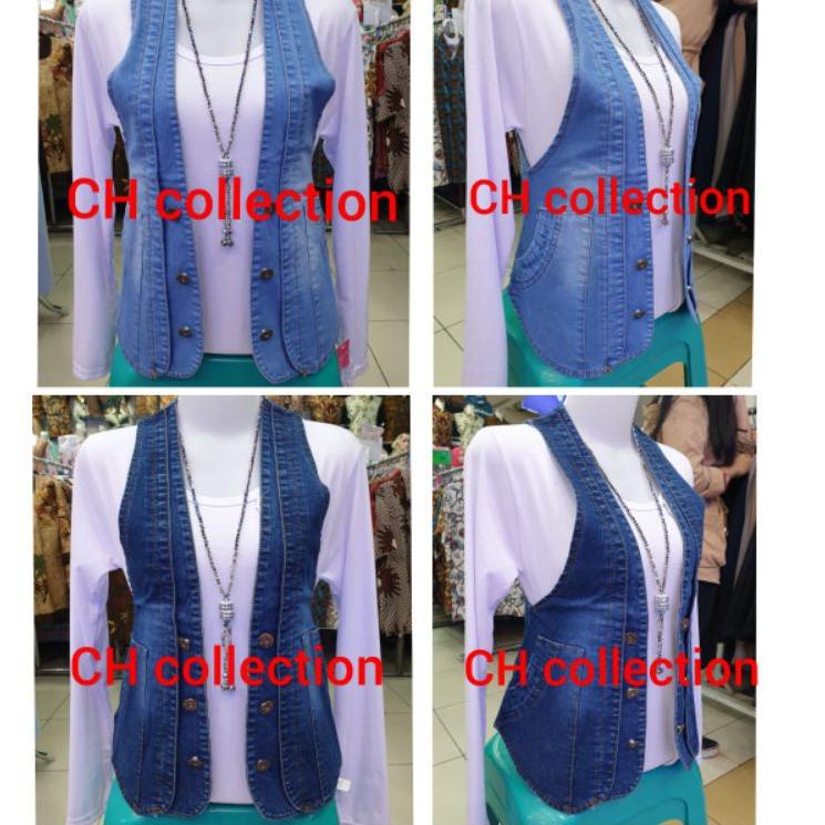 Tren Terbaru Rompi Jeans Wanita outer Jeans Tebal Cewek Wanita Trendy Terbaru Kekinian ROMPI WANITA 