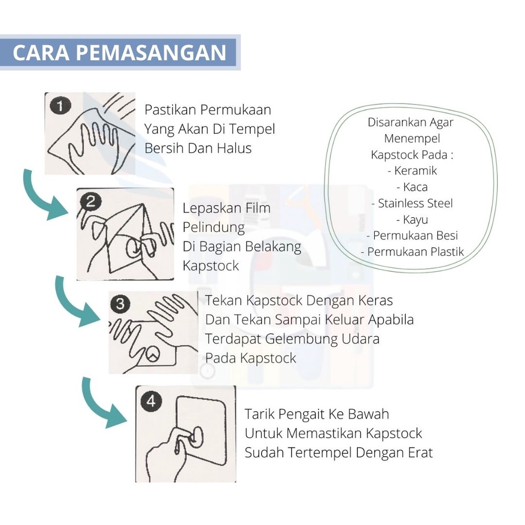 Gantungan Tempel / Kapstock Tempel / Hook Tempel 6Kait Serbaguna Kapasitas 15Kg