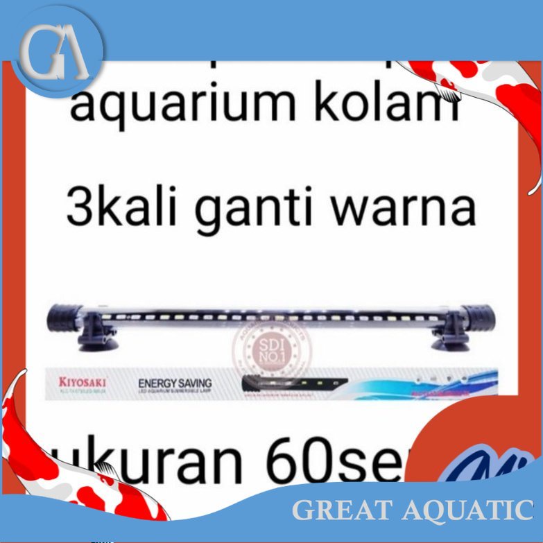 lampu aquarium celup lampu led aquarium celup 60 cm bisa di ganti ganti warna klc 600