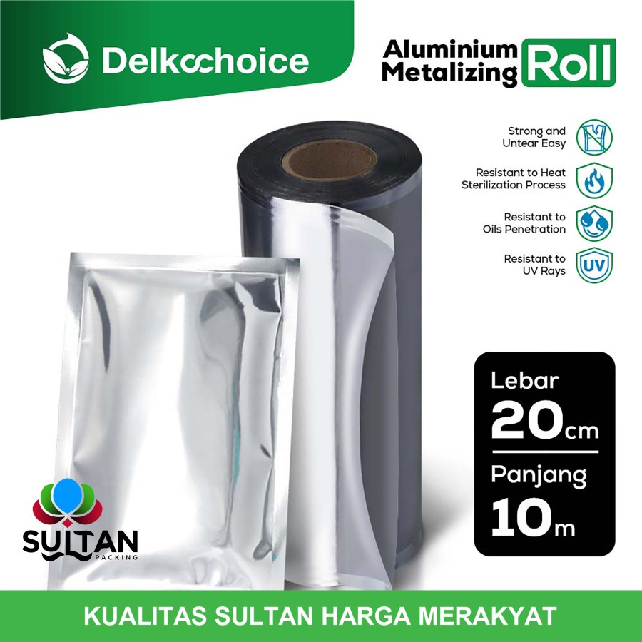 Plastik kemasan 20 cm alumunium foil roll metalizing kemasan sachet