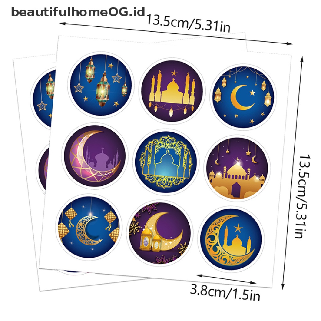 // Beautifulhomeog.id// 180pcs Stiker Idul Fitri Label Segel Candy Box Decor Ramadhan Kareem Gift Bag Sticker Eid Mubarak Perlengkapan Pesta Muslim Islami **