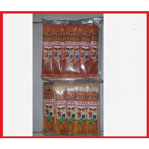 Mie Lidi Putra Kembar Rasa Pedas dan ori Kemasan 20 pcs | Enak Gurih Laris