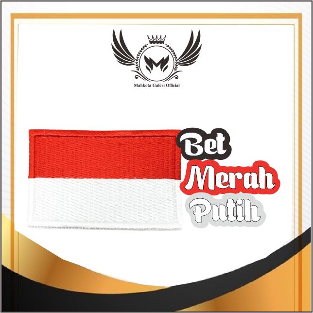 Merah Putih INDONESIA tercinta bendera bet bordir / emblem / patch/ bordir murah/ bordir kemeja/ bet bordir baju/Bendera merah putih/ bet Merah putih