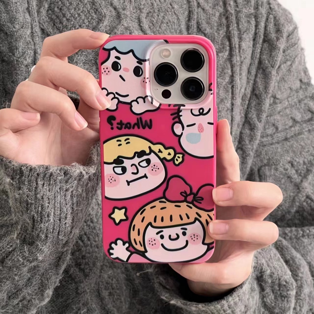IPHONE Ins Pola Lucu Jelek Cocok Untuk Iphone14 14pro 14plus 13 13mini 13pro 13prm iPhone12 7Plus 8Plus Xr XS 13 12mini Pro Max Empat Sudut Casing Ponsel Tahan Guncangan