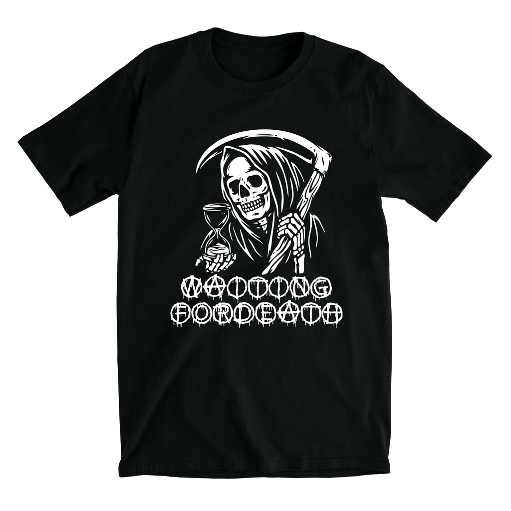 Kaos Waiting for death  / T-shirt Distro Kata Kata  Tulisan Dewasa Bahasa Jawa Cowok Cewek Unik Lucu