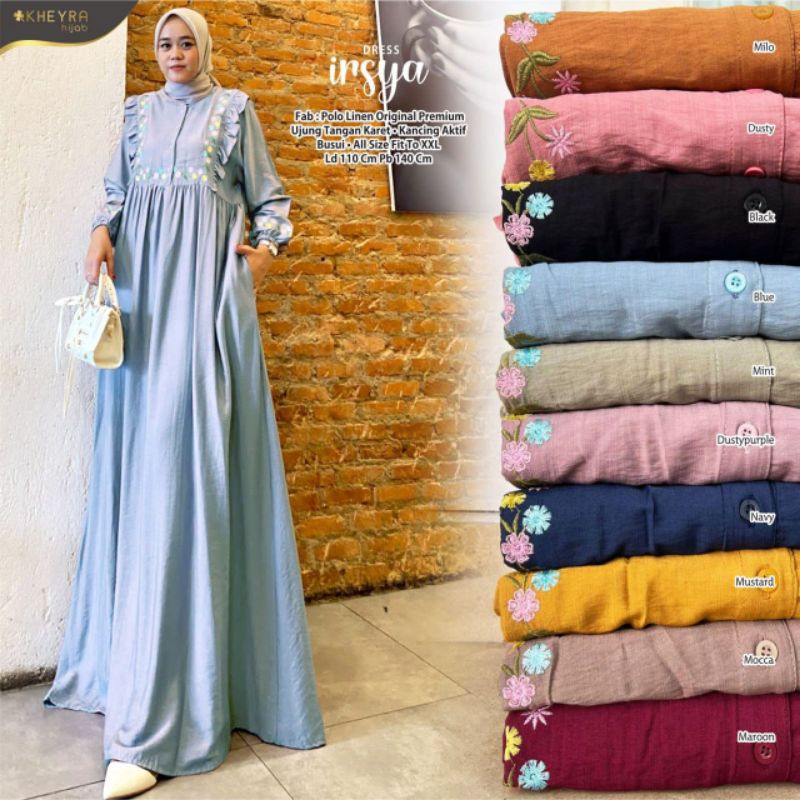 IRSYA DRESS ORI KHEYRA | Polo Linen Original Premium