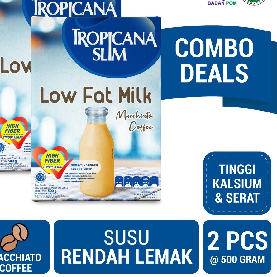 

✽ Twin Pack - Tropicana Slim Susu Low Fat Macchiato Coffee 500 gram - Bantu Turunkan Kolesterol ♂