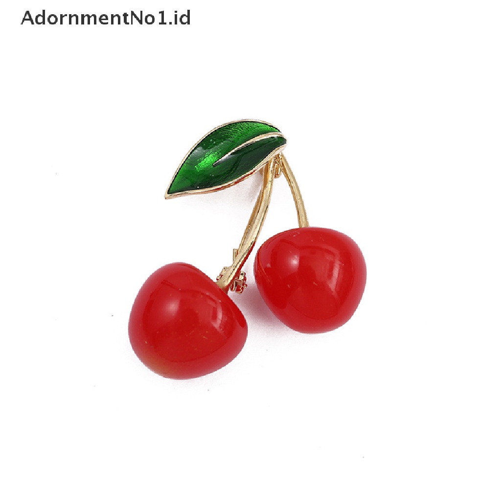 [AdornmentNo1] 1pc Bros Buah Cherry Merah Bros Korsase Dekorasi Aksesoris Pin Perempuan [ID]