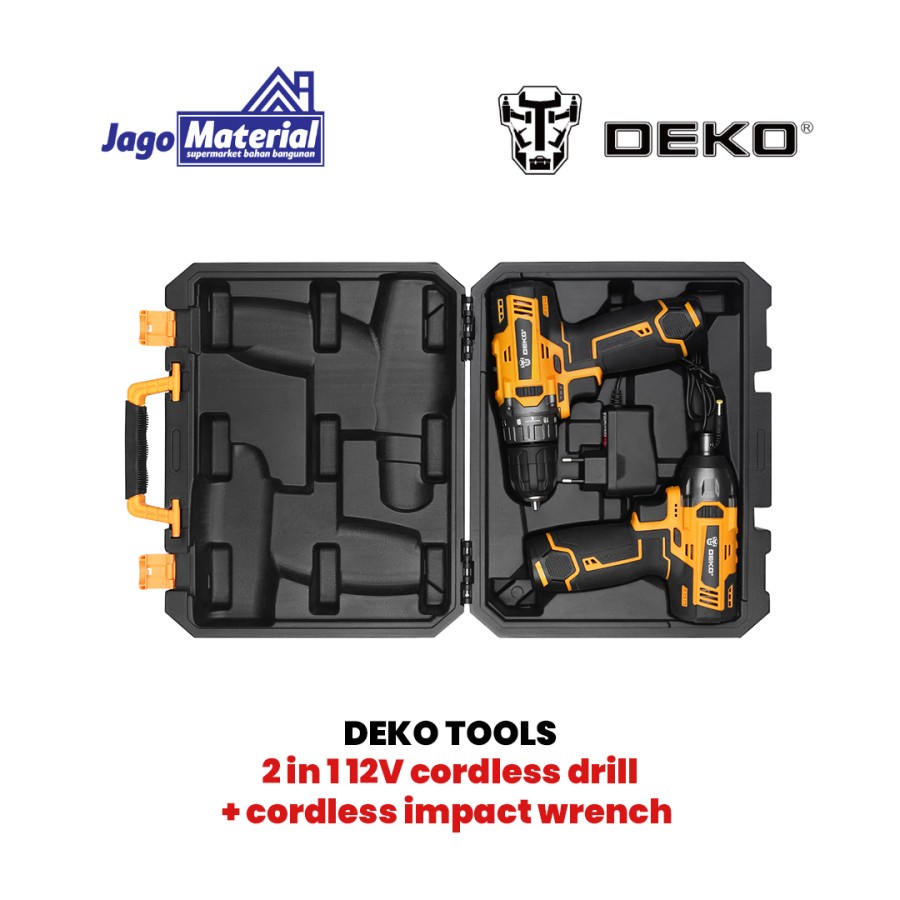 Deko Cordless Drill + Cordless Impact Wrench 12 V (Bundling)