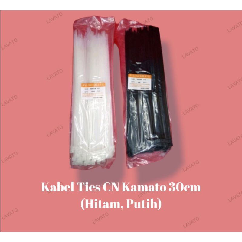 Kabel Ties 30cm Hitam / Putih