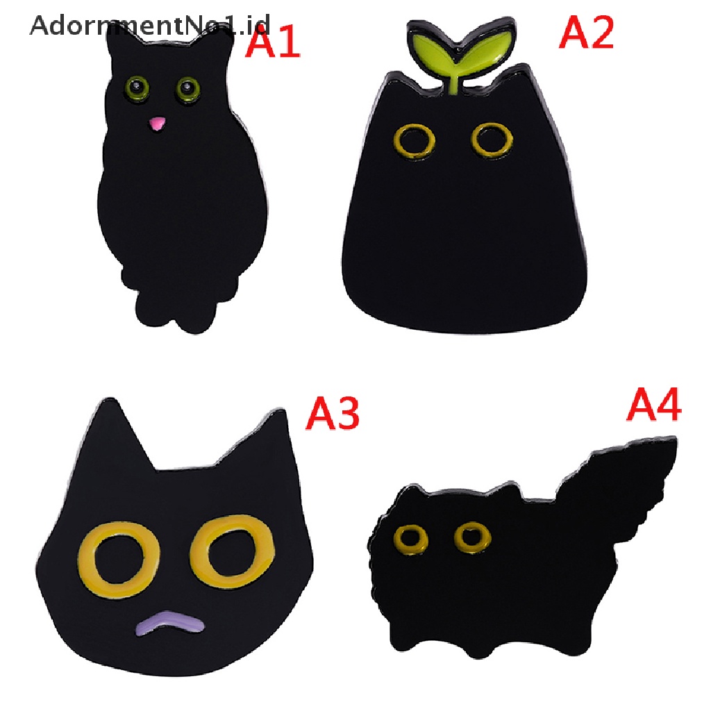 [AdornmentNo1] Gaya Punk Kecil Seri Gelap Anakan Kucing Hitam Logam Enamel Bros Kartun Hewan Kecil Yang Lucu Lencana Pin Ransel Aksesoris [ID]