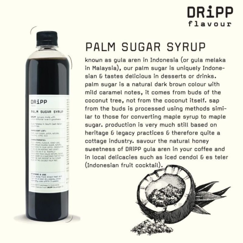 Dripp Syrup Palm Sugar Repack 100ml - Sirup Dripp Gula Aren 100 ml
