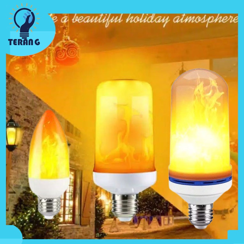 Jlelectro Lampu Api Lampu Obor Api Led Bohlam Api Lampu Api Led Lampu Taman E27 Lampu Tidur Lampu