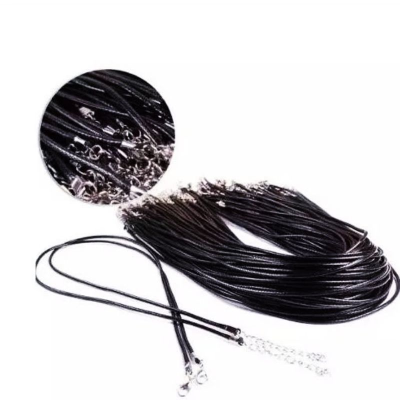 Tali Kalung Bahan Tali Korea Panjang 50cm / Tali Kalung Rantai Bahan Kulit PU Pria Wanita / Tali Kal