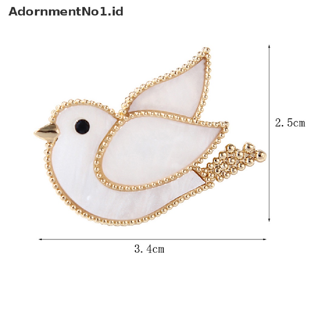 [AdornmentNo1] Bros Burung Enamel Putih Bros Dove of peace Untuk Pesta Perjamuan Clothese Jewelry [ID]