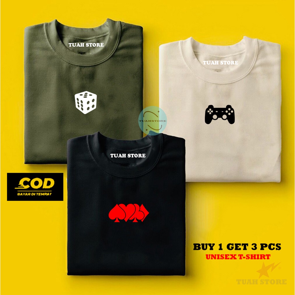 TUAH STORE / BUY 1 OR 3 PCS ( PROMO COD ) Kaos DADU STICK PS