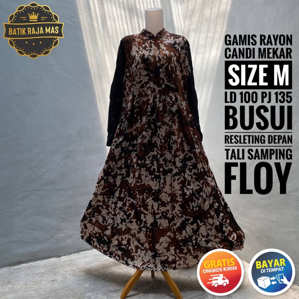 Gamis Lebaran 2023 Wanita Dewasa Remaja Terbaru Ibu Ibu Rayon Candi Mekar Busui Friendly Resleting D