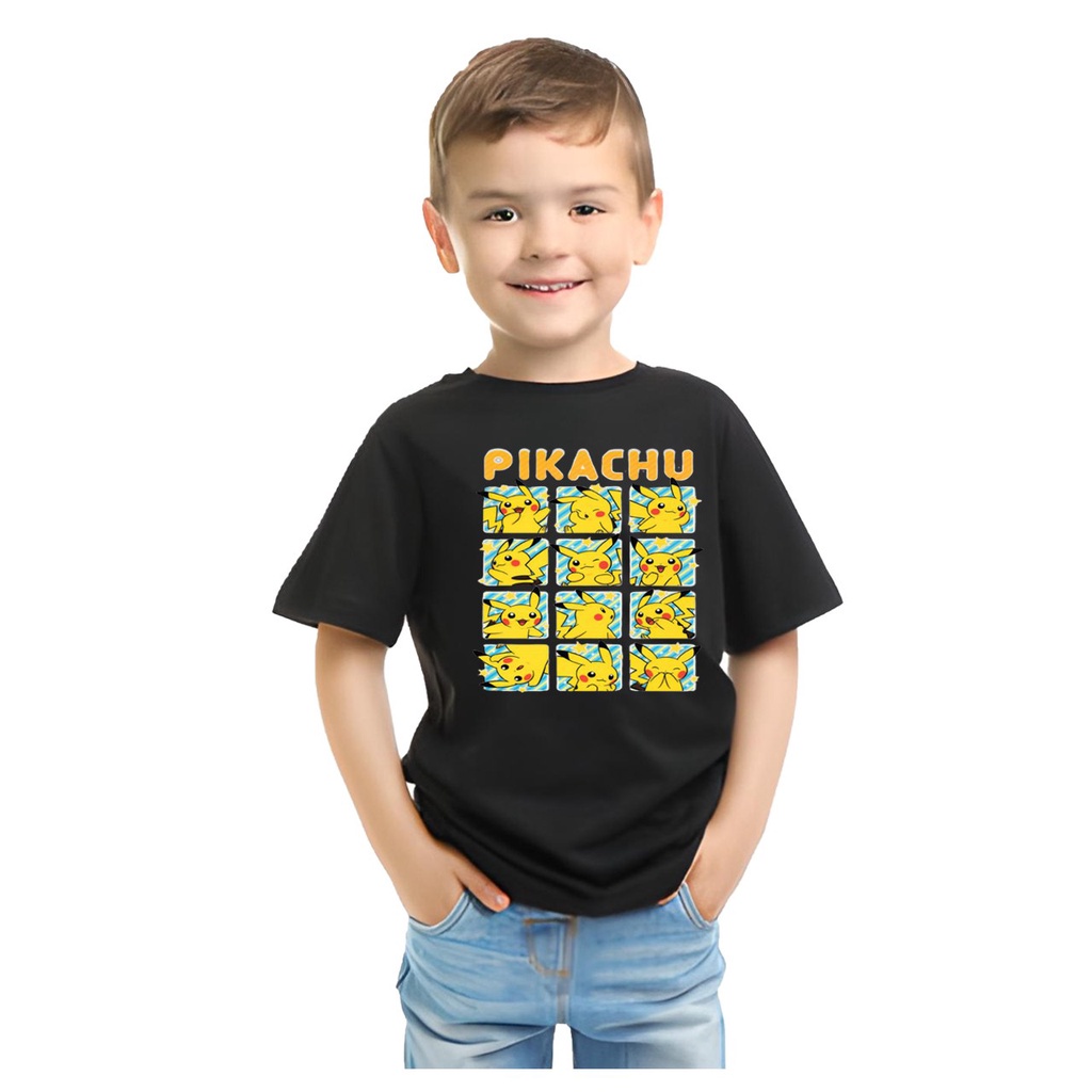 New Kaos Anak Distro Pikachu Umur 4 Sampai 8 Tahun | Kaos Berkualitas