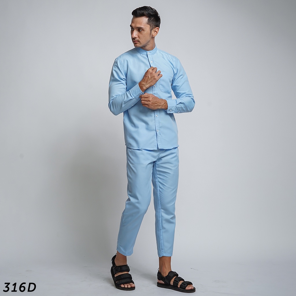 HSRM Ox Shirt 1 Set Blue Sky Kemeja Kerah Shanghai Lengan Panjang 316 D