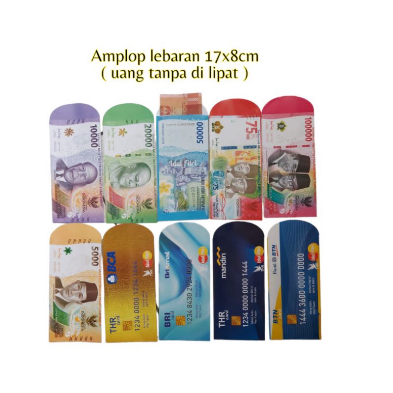 10 PCS AMPLOP LEBARAN JUMBO 17 X 8 CM TANPA LIPAT - AMPLOP LEBARAN UANG - AMPLOP ATM
