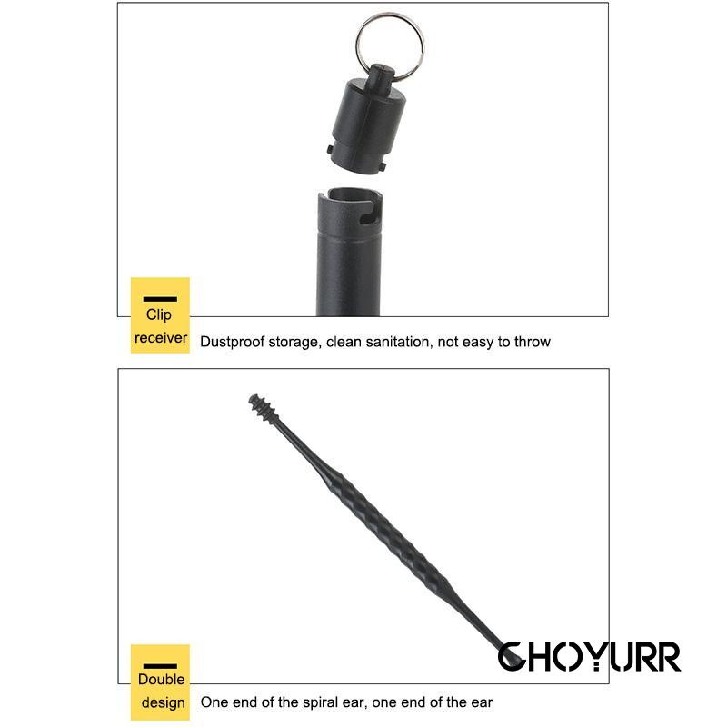 【COD】7 in 1 Pembersih Telinga Korek Kuping Ear Wax Picker Rumah Tangga Gantungan Kunci Portabel Sendok Telinga Pegas Spiral-CH
