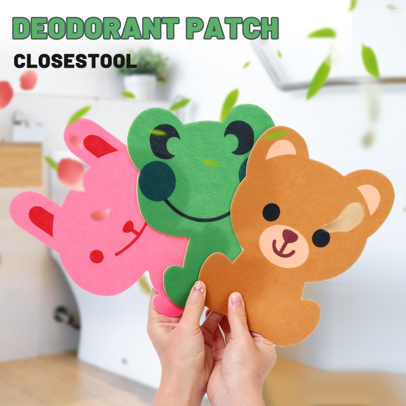 Kartun Hewan Lucu Toilet Deodoran Stiker Perekat Diri Closet Pengharum Stiker Ramah Lingkungan Non-woven Penghilang Bau Stiker Aksesoris Dekorasi Kamar Mandi