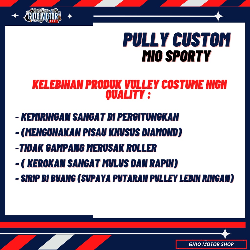 Pully Cpstum Rumah Roller Mio sporty Mio karbu Mio old Nuvo Fino karbu Mio soul karbu/ Up grade cvt mio sporty 5 tl pulley original mio karbu mio sporty Rumah roller bubut mio karbu mio sporty? kipas pulley mio sporty/ pulley bubut mio sporty ghio motor