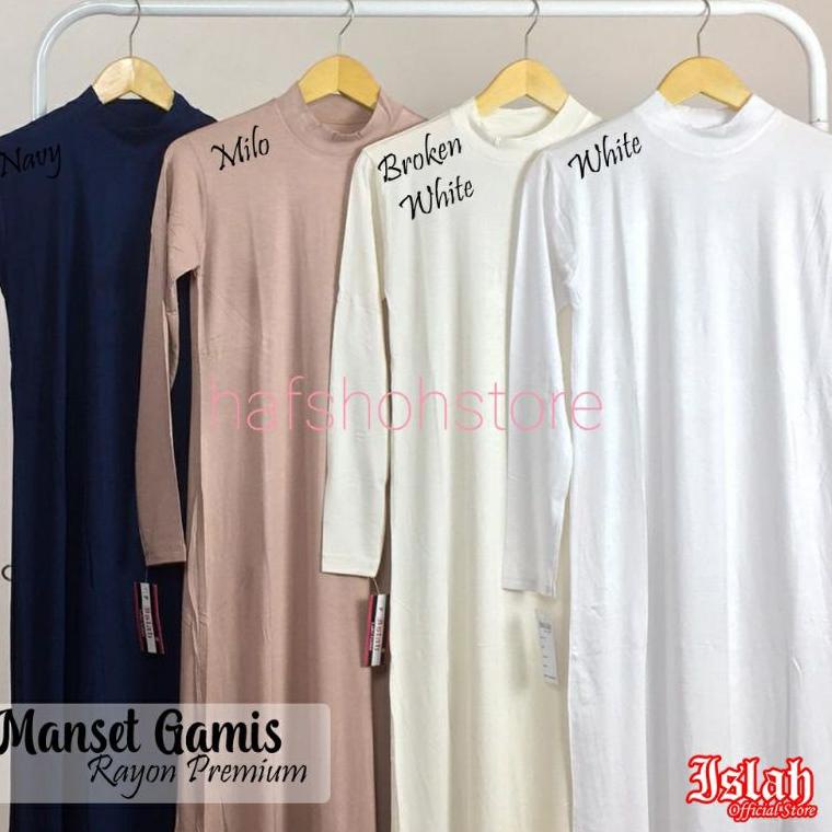 NEW STOCK Manset Gamis Polos Kaos Lengan Panjang / Dalaman Gamis Kaos Rayon Premium / Baju Gamis Wan