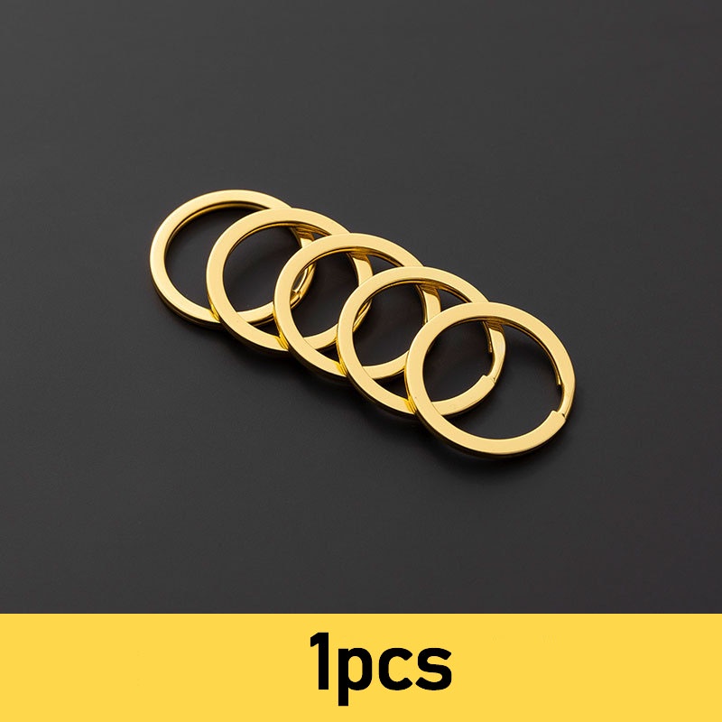 1pcs Cincin Kunci Stainless Steel Pesona Berbentuk Hati Bulat Oval Garis Datar Split Ring Untuk Membuat Perhiasan Gantungan Kunci DIY Discovery