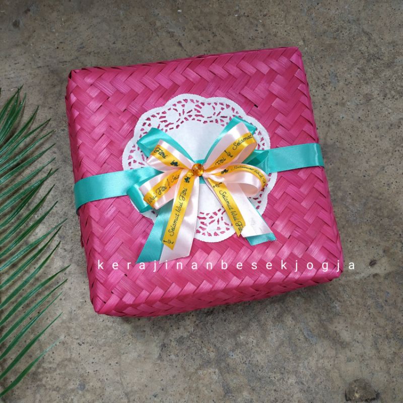 EID MUBAROK | SEPASANG BESEK WARNA PITA | hampers makanan besek jogja besek hantaran seserahan besek
