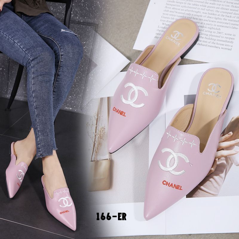 FLAT BALLET SLOP C|-|A||E|_ PREMIUM  SHOES BORDIR BRAND LEATHER #JMA-166-ER