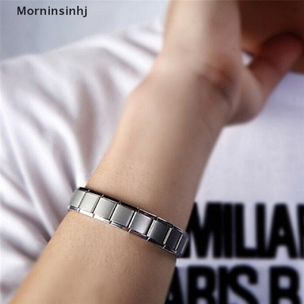 Mornin Gelang Titanium Steel Elastis Stretch Untuk Pria Wanita Energi Kesehatan Bangle id