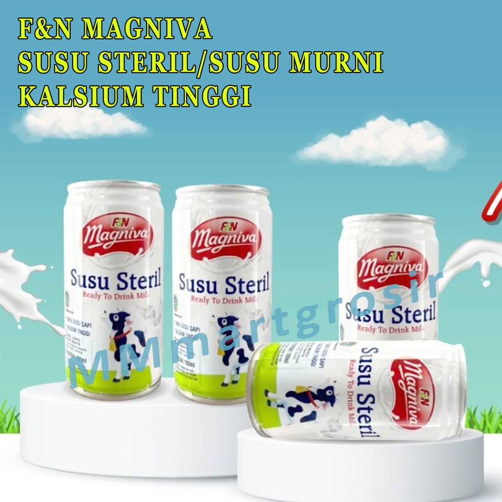 F&amp;N MAGNIVA/ SUSU STERIL/ SUSU MURNI/ KALSIUM TINGGI/180ml