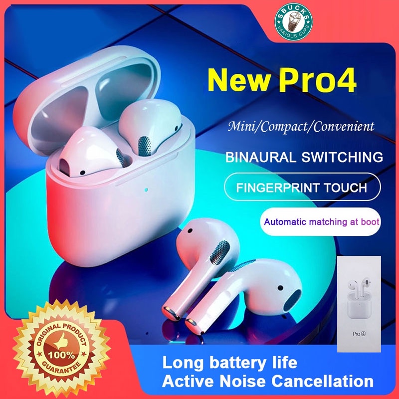 Pro4 TWS Wireless Earphone Bluetooth 5.1 Headset With Mic Touch Control Headphones