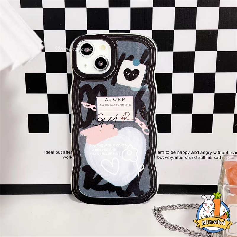 Huawei Y9 Prime 2019 Nova 7i 9 8 7 6 SE Pro Nova Y90 Y70 Plus Nova 5T 4e 3i 3e Y7A Y9s P20 Pro P30 Lite Honor 8X Ins Graffiti Cinta Hati Retro Wave Edge Case Casing Ponsel Tahan Guncangan