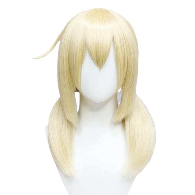 Wig cosplay Karakter Genshin Escape Sun Keli Double Ponytail Karakter Krem Muda Krem Wig Anime