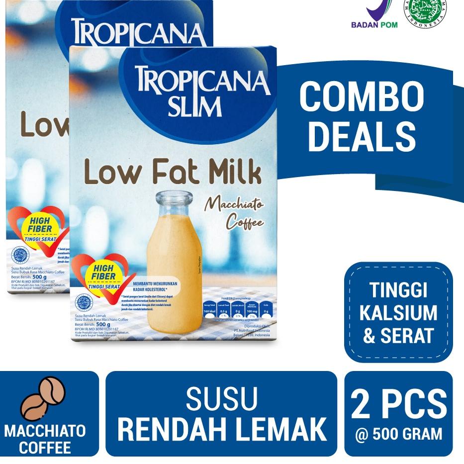 

❁ Twin Pack - Tropicana Slim Susu Low Fat Macchiato Coffee 500 gram - Bantu Turunkan Kolesterol ♣