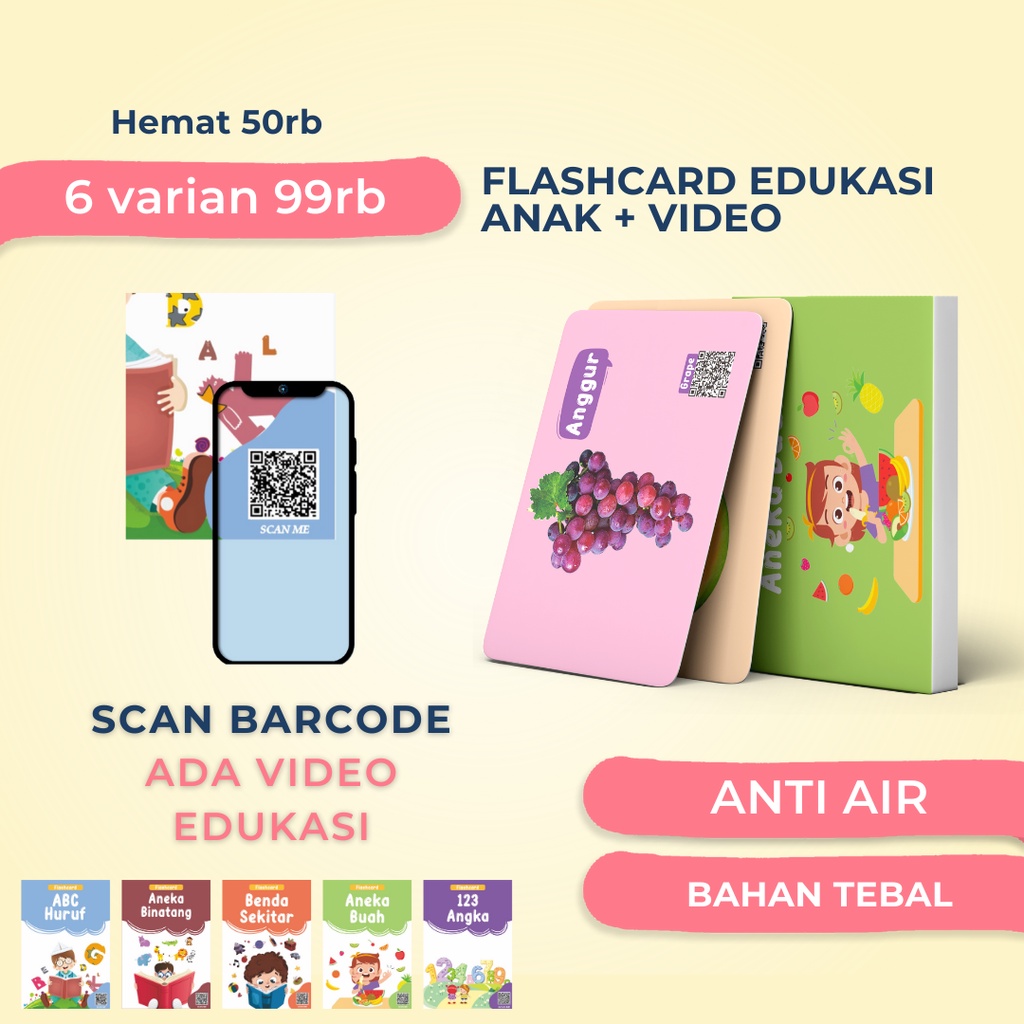 Flashcard Flash Card Poster Pendidikan Anak Mainan Edukasi Belajar Anak Kartu Pintar Mainan Montessori Anak Usia Balita Batita Paud TK SD MI - ARAMOMKIDS005