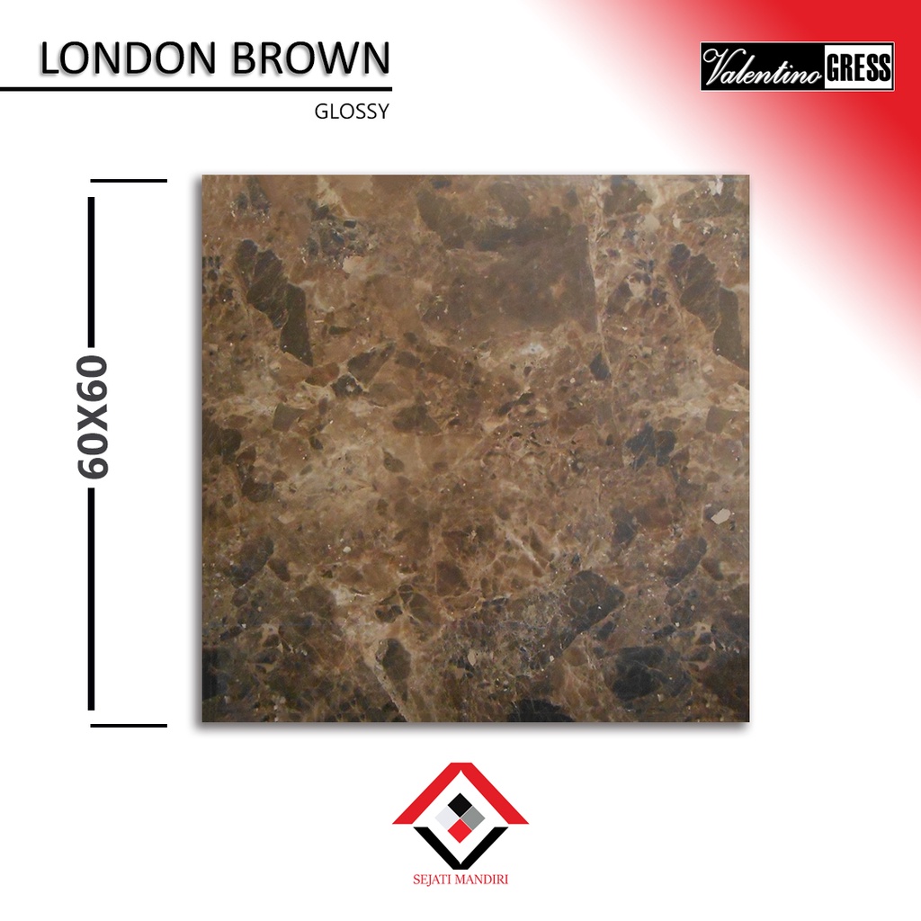 granit 60x60 - motif marmer - valentino gress london brown