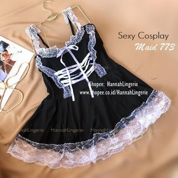 SALE M-3XL Lingerie Pelayan ART Kostum BigSize Cosplay Costume Pembantu Maid Besar M L XL XXL 3XL 77