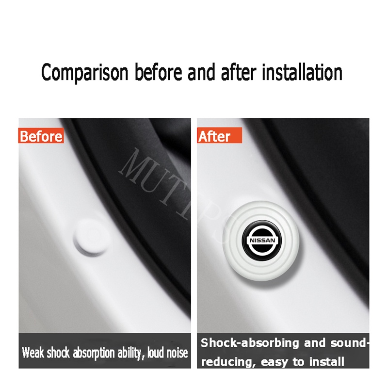 NISSAN Nissan4 /8 /12 /16Pcs Baru Luminous Type Car Door Trunk Anti Shock Tabrak Pad Silikon Stiker Mengurangi Kebisingan Penyangga Untuk Terrano Gtr Livina Maret Juke Skyline Serena Xtrail