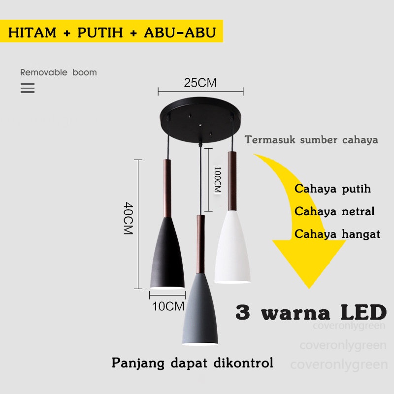 3 in 1 Lampu Hias Gantung Cafe Dapur Nordic Chandelier Eropa Modern Untuk Dekorasi Ruang Makan Lampu Hias Gantung Minimalis Aksesoris Pencahayaan/termasuk bohlam