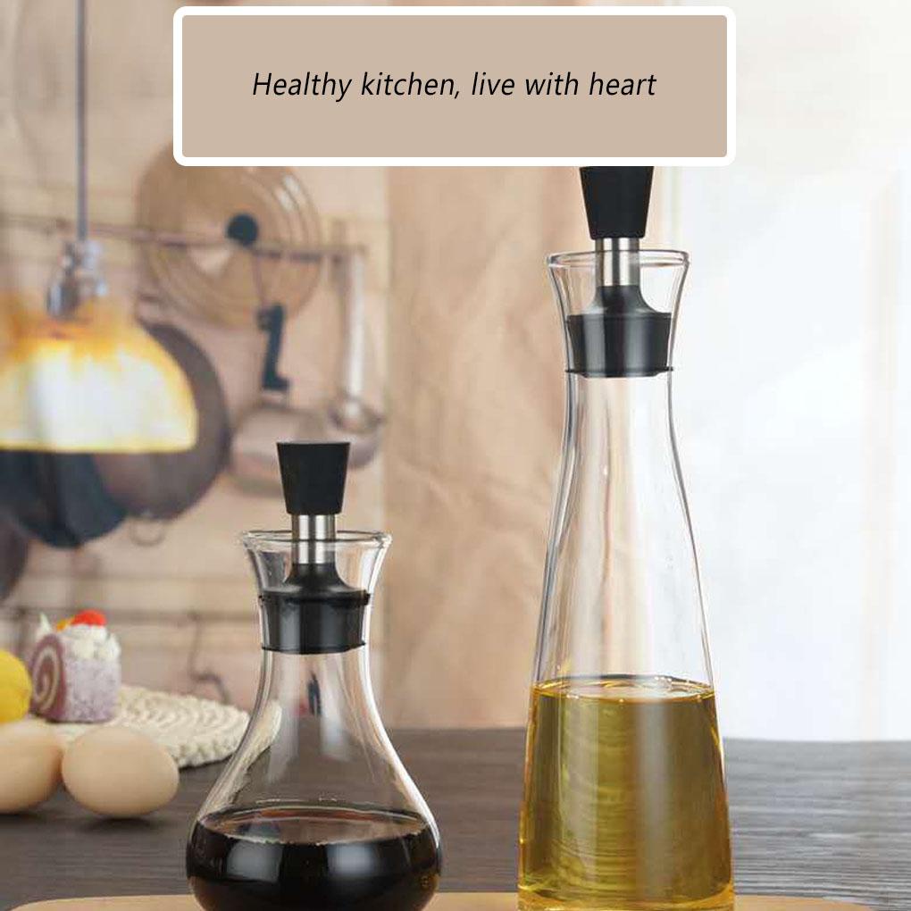 500ml Botol Minyak Kaca Anti Bocor Bumbu Kecap Cuka Pot Safety Cruet Barbecue Spices Dispenser Wadah Dapur