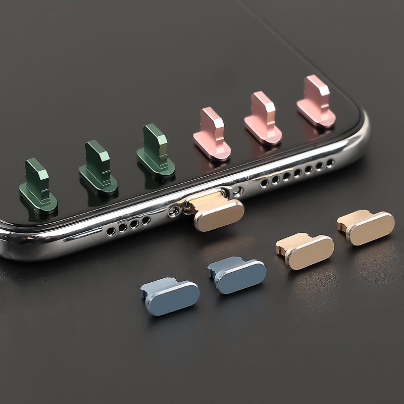 Metal Anti Debu Plug Phone Charging Port Cap Tahan Lama Universal Charger Dock Dustproof Cover Kompatibel Untuk Antarmuka iPhone