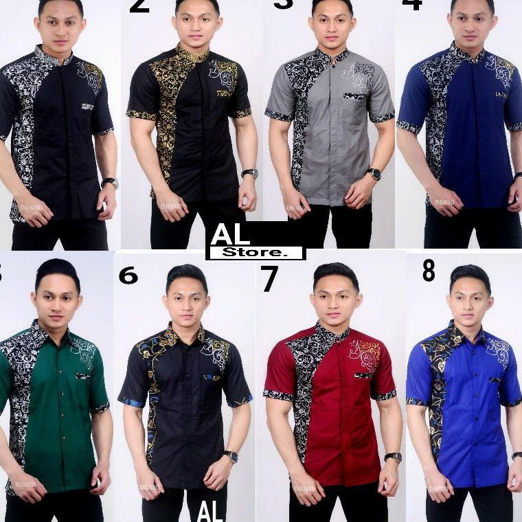 REKOMENDASI Hem Batik Pria Kombinasi Bordir Kekinian Baju Koko Pria Kombinasi Lengan Pendek Motif Te
