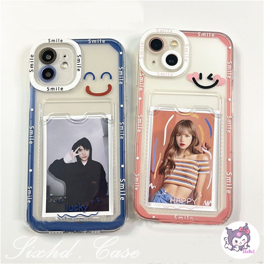 Redmi Note 12 11s 10s 11 10 9 8 12Pro Redmi 12C 10C 10A 10 9C A1 A1+ 9T 9A 9 Xiaomi 12 Lite 11 Lite 11T Pro Poco C40 M3 X5 X3Pro NFC Card Holder Case Ins Smiley Face Couple Stripe Phone Cover